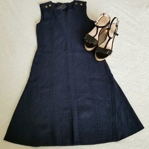 Tommy Hilfiger Cable Knit Ribbed Trim Sweaterdress
